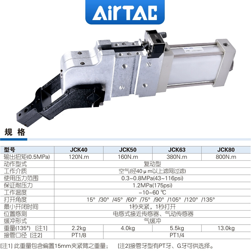 型汽车焊接夹紧气缸JCK40/50/63/80AM1 AM2 AM3 AM4现货 - 图2