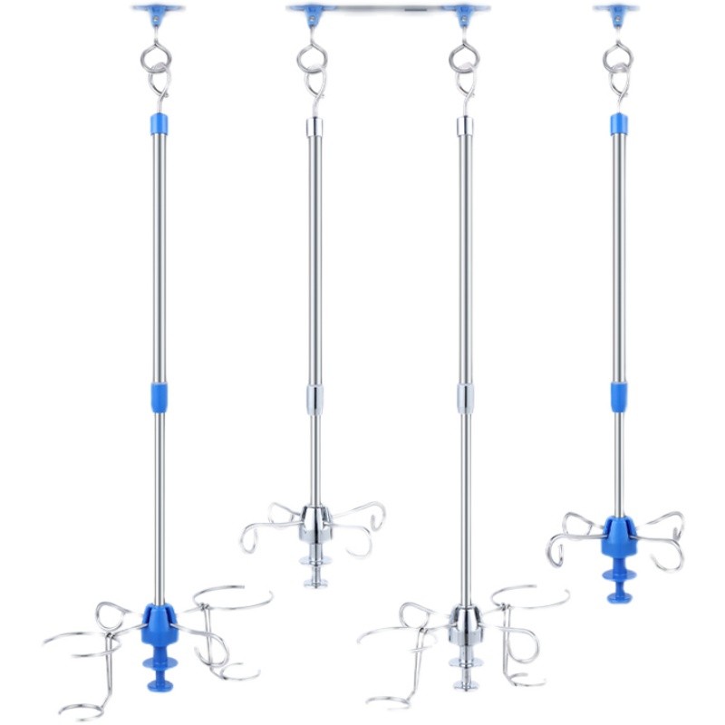 不锈钢吊杆输液架天轨导轨吊杆挂钩吊轨伸缩式吊瓶架诊所用点滴架 - 图3