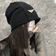 KIZLANC retro triangle metal logo design Baotou hat feminine temperament versatile atmosphere sense pile hat cold hat
