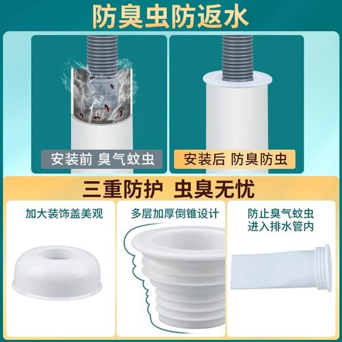 下水管防臭塞厨房下水道堵口防虫洗衣机防溢水密封圈硅胶盖神器 - 图2