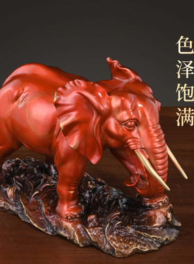 新品纯黄铜大象铜象o摆件吸水大象一对客厅酒柜玄关乔迁店铺开业