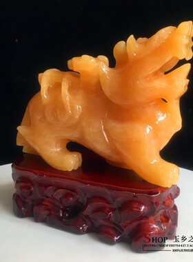 新品天然米黄玉貔貅摆件家居玄关C客厅酒柜电视柜办公室装饰品礼
