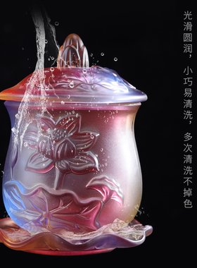 新品供水杯供佛杯佛前琉璃莲花圣水杯净水杯供P杯小号观音水杯佛