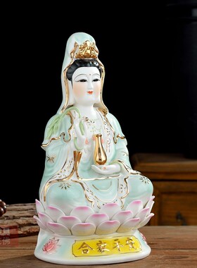极速南海观d音菩萨佛像观世音菩萨渡海观音汉白玉净瓶观音菩萨佛