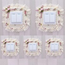 Switch Protective Sleeves Cloth Art Lace Double Switch Sticking Wall Patch Creative Living Room Border Light Socket Decoration Brief Hyundai