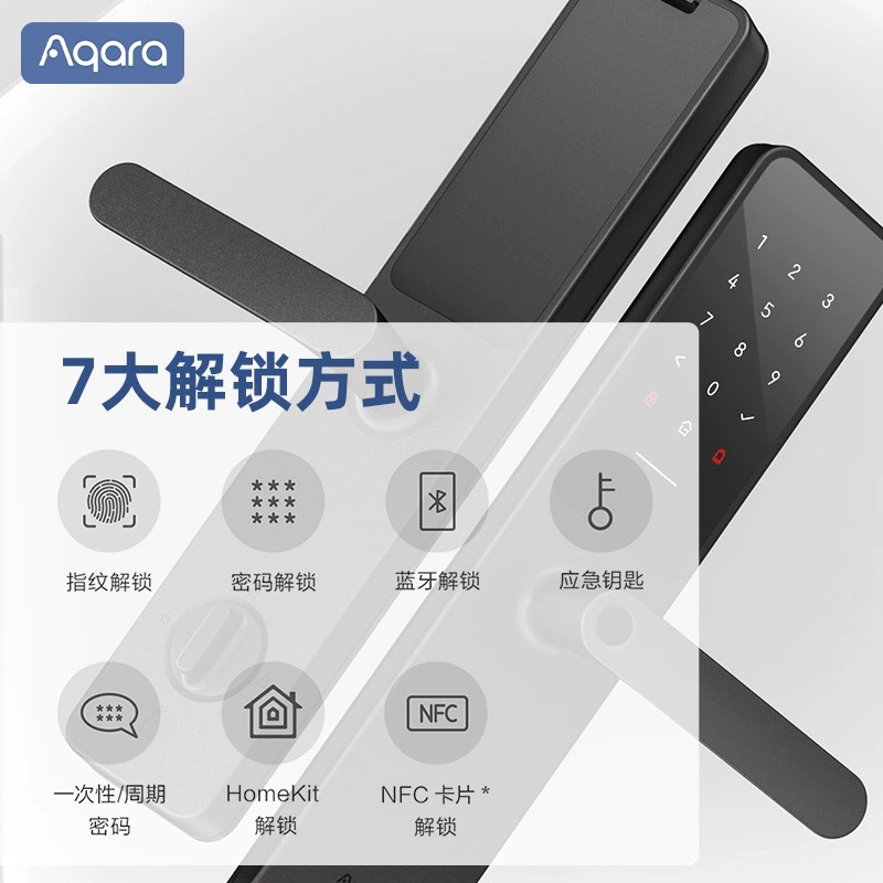 绿米Aqara智能门锁A100 Pro蓝牙Apple家庭钥匙HomeKit智能指纹锁 - 图0