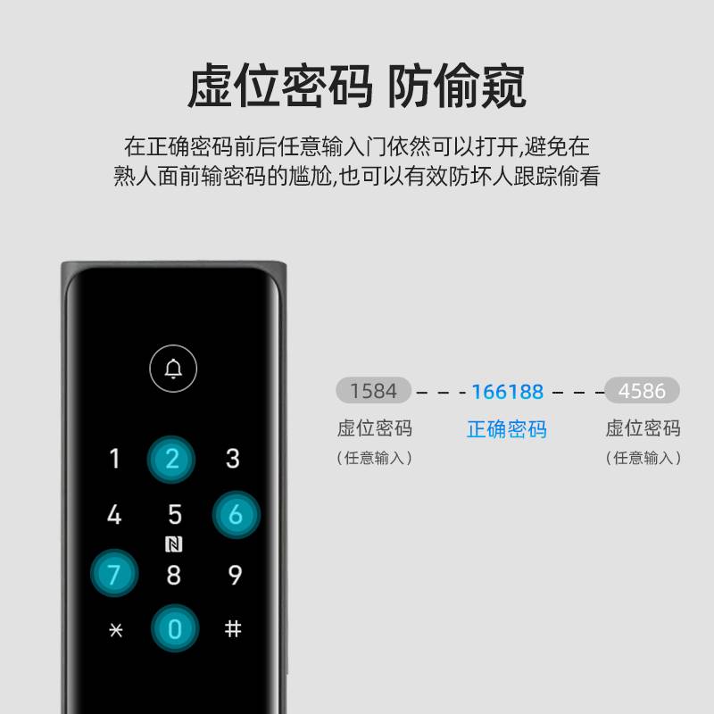 新款王力家用智能门锁指纹锁密码锁家用安全防盗门电子门锁门铃S8 - 图2
