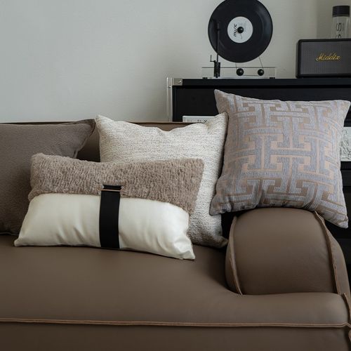 抱枕客厅沙发腰靠轻奢中古风样板间软装枕套枕芯民宿酒店靠垫靠枕 - 图0