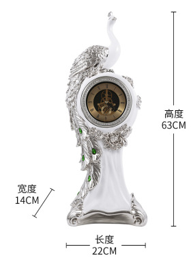 速发欧式凤凰孔时落地大雀钟立式客厅店酒大堂会所站款时钟摆件装