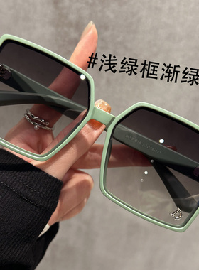 米白色方框韩系墨镜女款2025新款