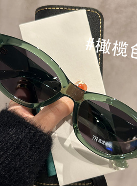 复古街拍豹纹猫眼墨镜女款高级感