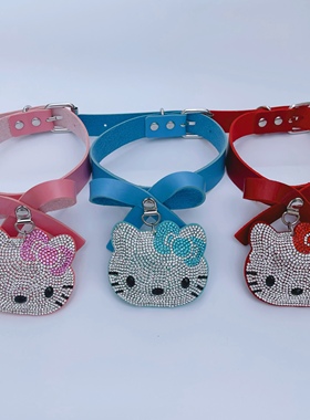 闪钻Kitty凯蒂猫蝴蝶结项圈项链