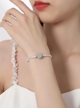 Original 925 Sterling Silver Bracelets Bangles Crystal Ball