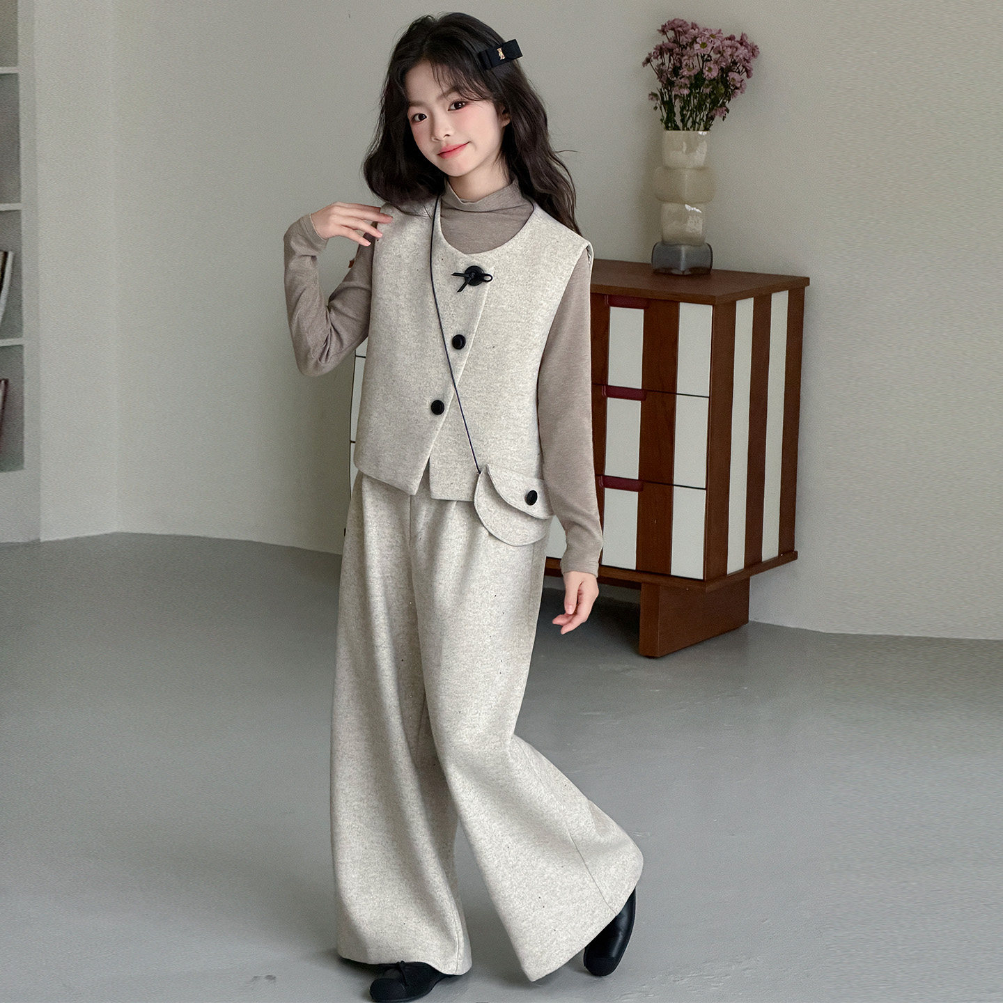 女童春装撒银西装套装2026新款中大童女孩春秋款儿童小香风三件套,淘宝优惠券,粉丝福利购,淘宝优惠卷