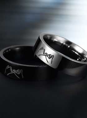 钛钢戒指饰品情侣对戒不锈钢ins风小众设计不锈钢手饰