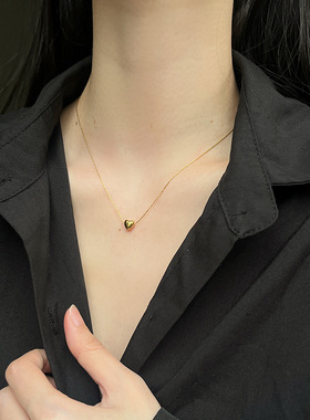 钛钢不褪色小巧精致爱心项链