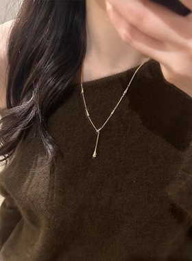 中古风金色小蛮腰水滴项链