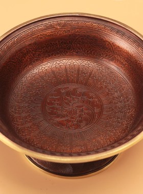 极速供护法杯尼泊尔红铜手工护杯居家供具供佛供茶护法Z杯格桑花