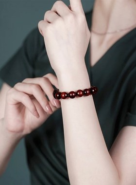 新品新品推荐小叶紫l檀手串12mm珠手持盘玩紫檀木单圈佛珠念珠男