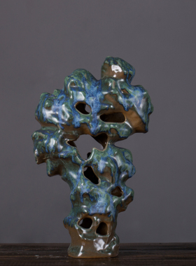 极速家庭装饰小摆件陶瓷新中式工E艺家居饰品客厅假山玄关摆件