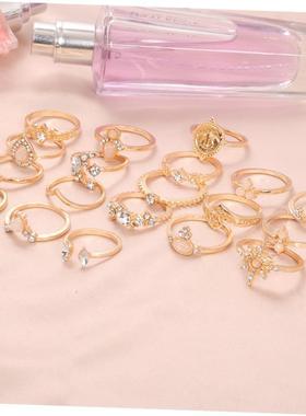 镶钻戒指 retro European American diamond joint ring 19-piece