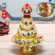 Jingtai Blue Pinch Hollow Manzal Disc Thickening Type Manda Pan Mantea Rogen Tray complete set of sending jewel