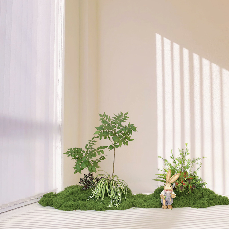 仿真绿植造景春季氛围假苔藓植物装饰景观仿生室内楼梯下草坪布置 - 图3