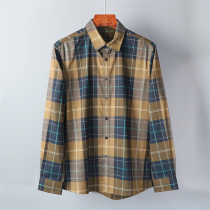 Foreign Trade Cut Mark Tail Single Middle-aged Men Withdrawal Cabinet Long Sleeve Shirt Plaid Casual Fashion Spring Autumn Loose Bull Stock 100 lap