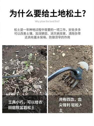 新款除草利器连根拔草工具园艺耙子拔草锰钢小号手握式松土挖野菜 - 图0