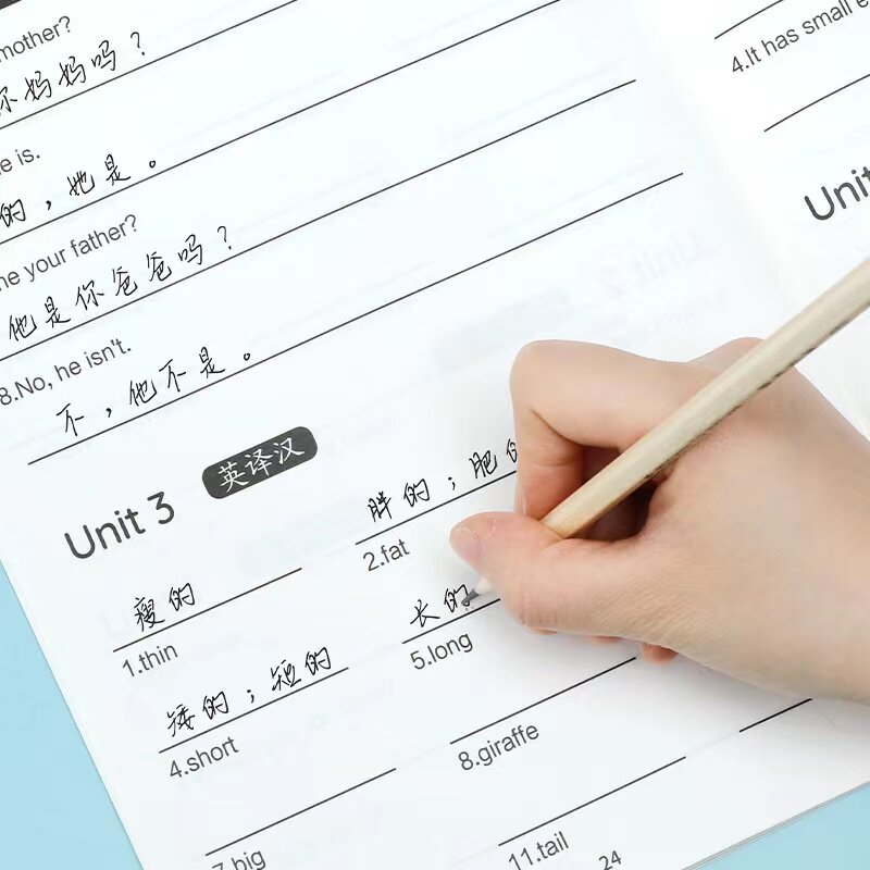 小学3-6年级英语默写本pep人教版三四五六年级上册下册课本同步单词短语句子英汉互译双向默写巩固练习本