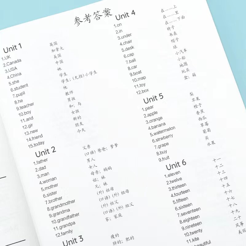 小学3-6年级英语默写本pep人教版三四五六年级上册下册课本同步单词短语句子英汉互译双向默写巩固练习本