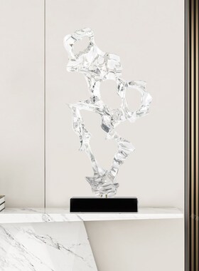 客厅玄关电视柜装饰品摆件家居饰品透明树脂抽象雕塑艺术酒店软装