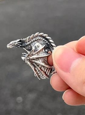 Dragon Rings Gothic Punk Style Pterosaur Wings Opening Adjus