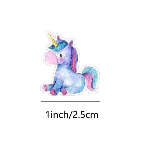 100-500pcs Cartoon Animal Unicorn Sticker kids Reward Sticke - 图0