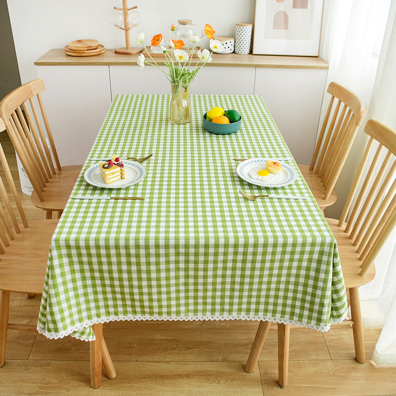 小清新格子桌布布艺定制桌布防尘防水防油免洗餐桌布幼儿园桌布罩,淘宝优惠券,粉丝福利购,淘宝优惠卷