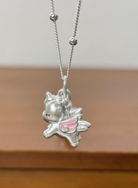 可爱卡通独角兽项链女小众高级感