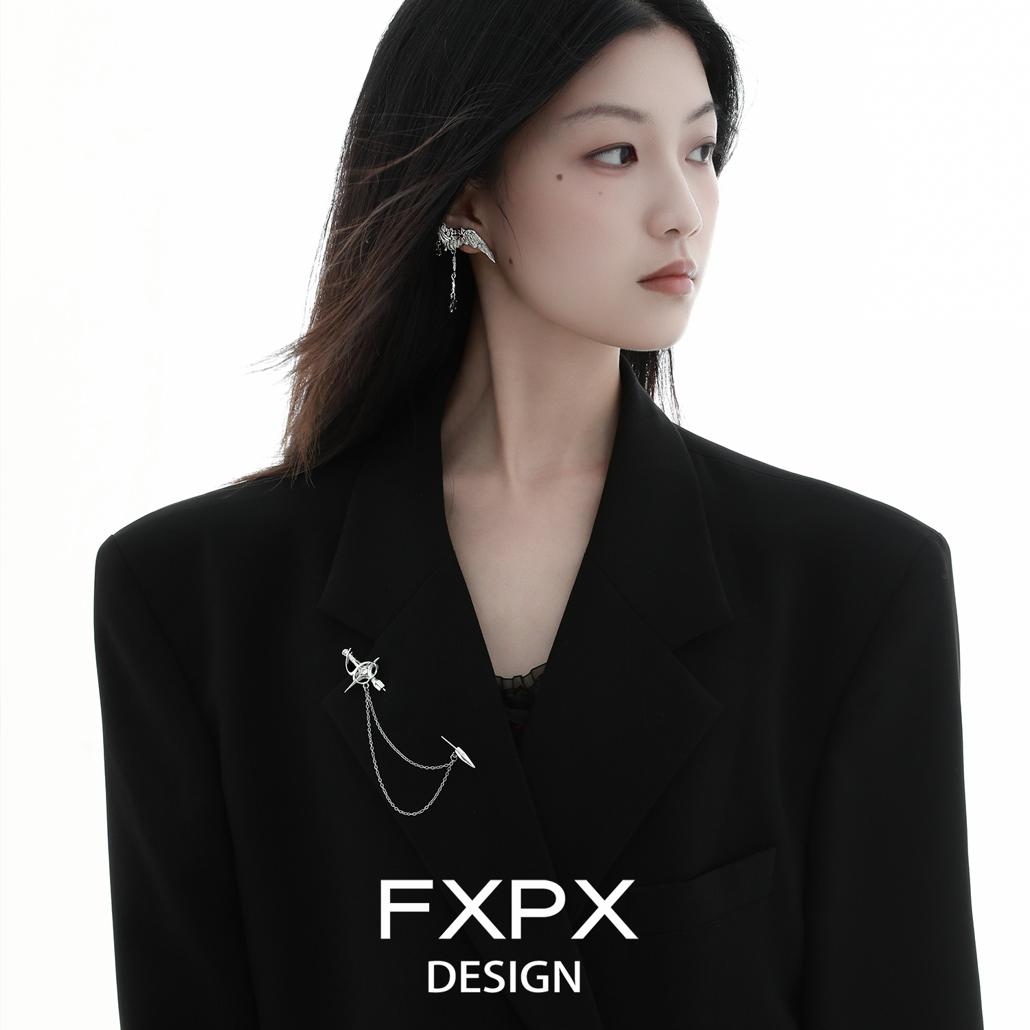 FXPX 原创四芒星剑胸针小众高级感配饰甜酷风西装服饰配件,淘宝优惠券,粉丝福利购,淘宝优惠卷