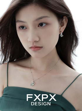 FXPX燕子萤石纯银项链女小众设计高级感吊坠女清冷感冷淡风锁骨链