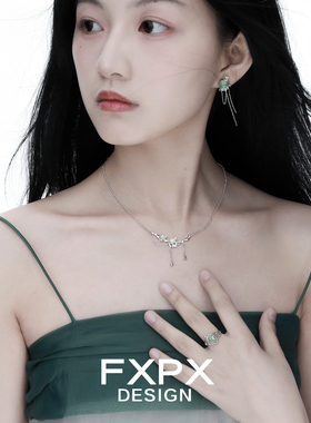 FXPX纯银新中式项链女清冷感冷淡风锁骨链小众设计高级感国风吊坠
