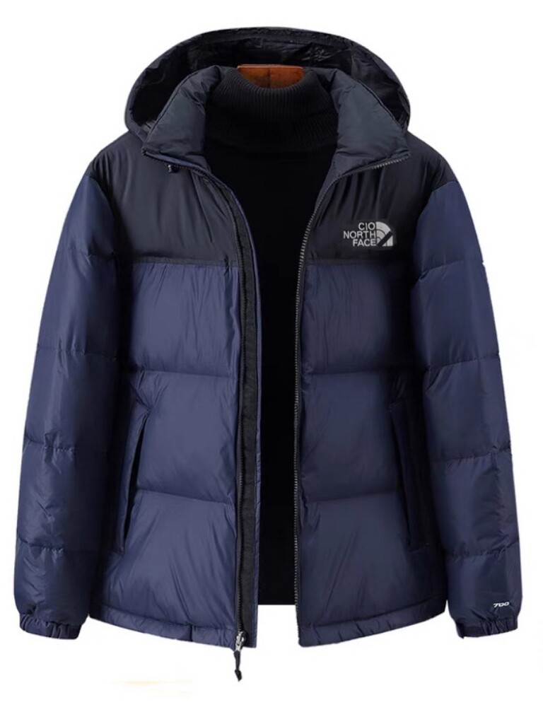 2025新款羽绒服男女冬季潮流加厚保暖拼色面包刺绣白鸭绒短款外套