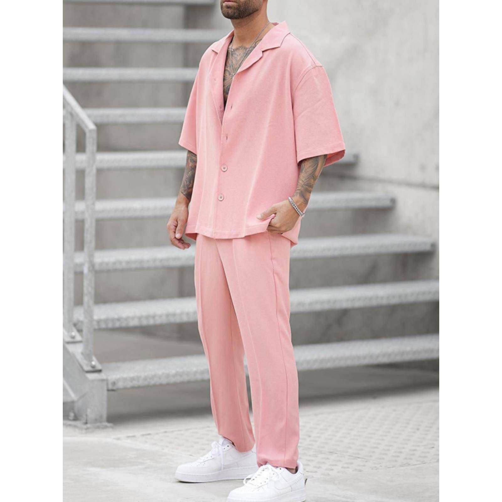 Men's casual suit 欧美时尚衬衫休闲两件套男装潮流男式时尚,淘宝优惠券,粉丝福利购,淘宝优惠卷