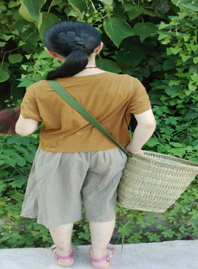 四川竹背篓传统手工艺竹编制品成人采茶背筐大号收纳竹筐演出道具