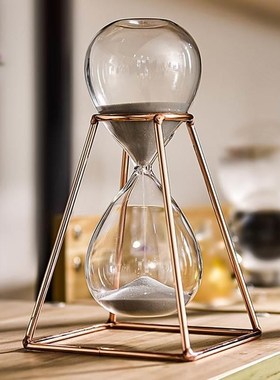 金属沙漏计时器30分钟圣诞节礼物轻奢计时沙漏创意办公室客厅摆件