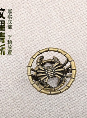 铜摆件创意黄铜横财将军螃蟹居家《守财》茶道办公桌书房桌面装饰