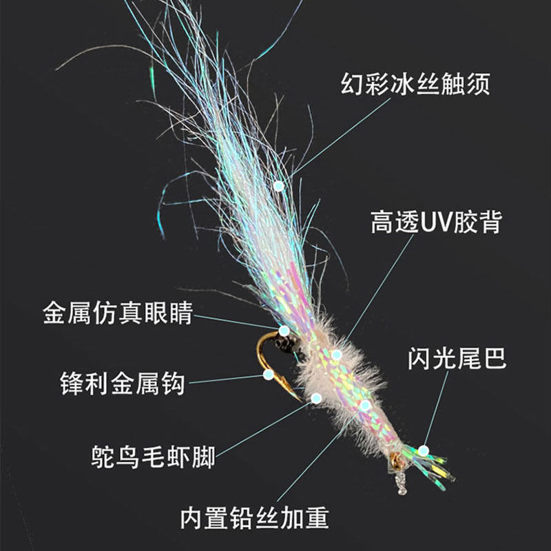 未来路亚冰丝虾假饵若虫毒v蚊飞蝇钩苍蝇路亚饵马口专用鱼钩饵套,淘宝优惠券,粉丝福利购,淘宝优惠卷