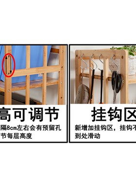 厨房置物架多层落地式q微波炉烤箱架多功能锅具储物柜实木收纳架