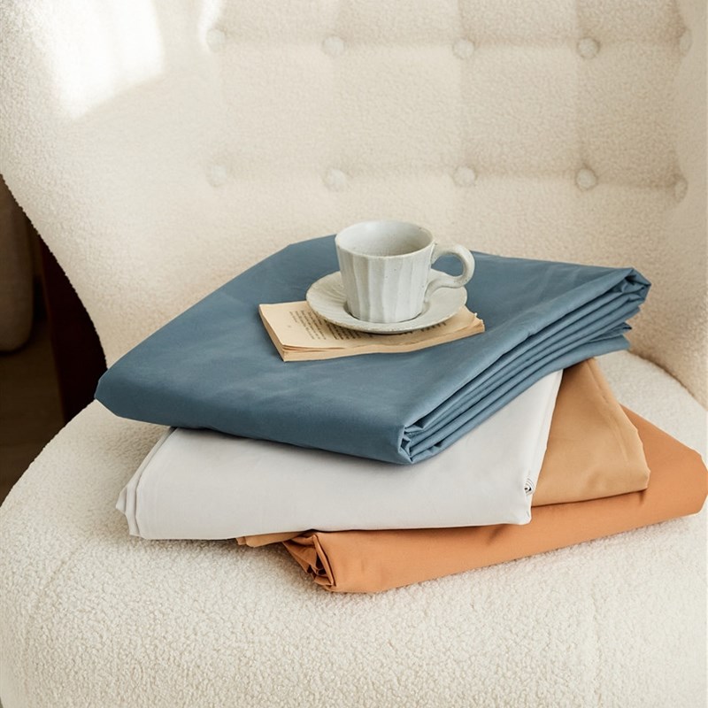 秋冬北欧纯色混搭A类50支纯棉加厚保暖磨毛床单搭配单品莫兰迪色 - 图0