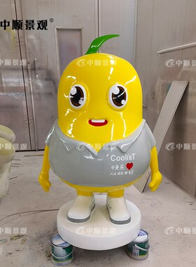 厂家定制雕塑 玻璃钢卡s通 公仔企业吉祥 物树脂大摆件 加工厂