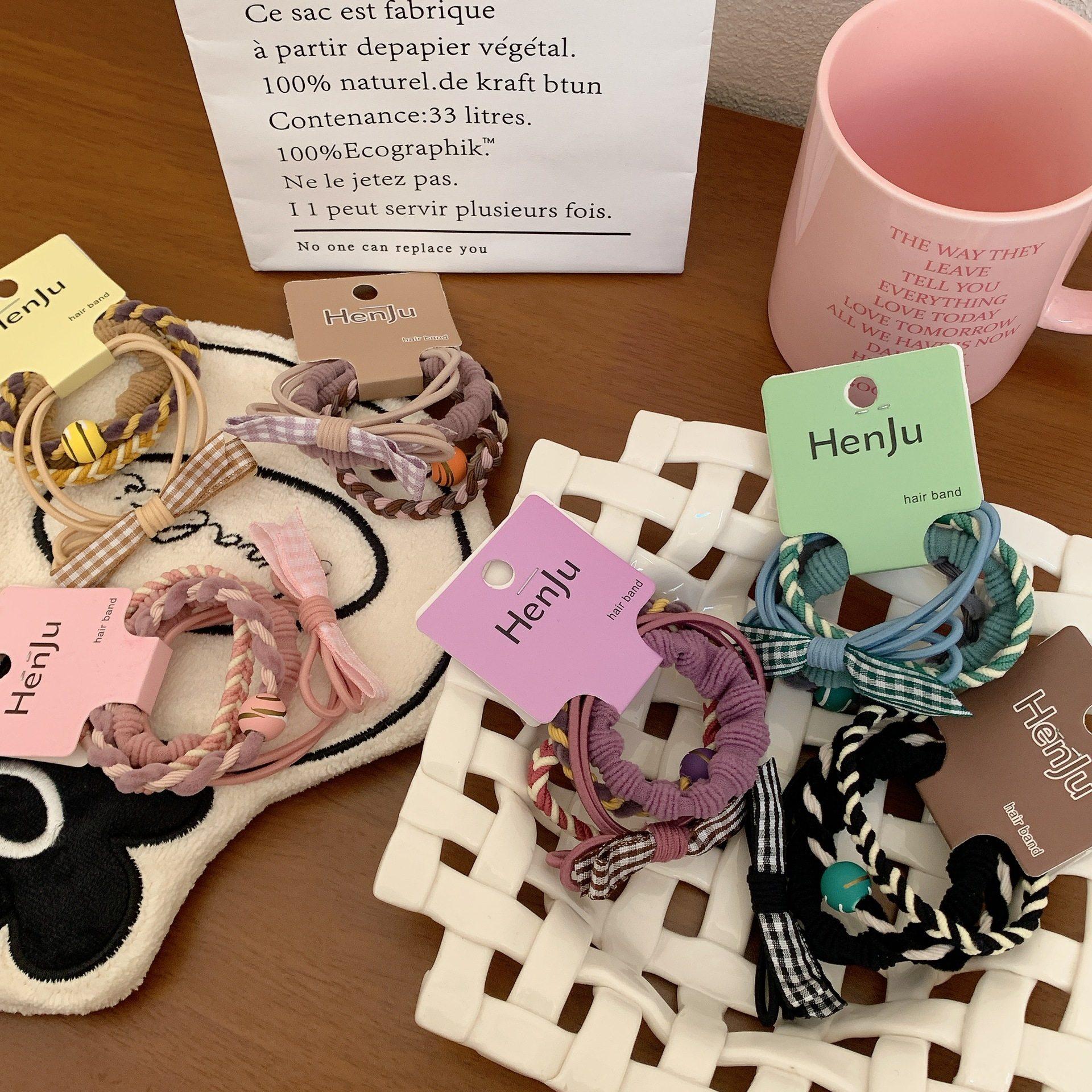 少女秋冬氛围不伤发头绳套装儿童奶咖色高弹力格纹发圈新款发饰女,淘宝优惠券,粉丝福利购,淘宝优惠卷