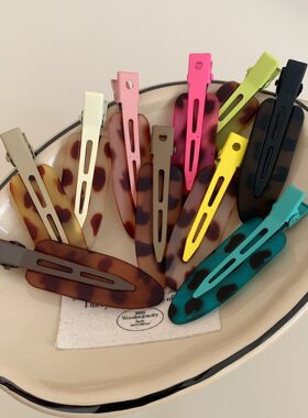 豹纹爆款注塑无痕发夹个性甜酷化妆发夹发卡法式女式发饰头饰一对